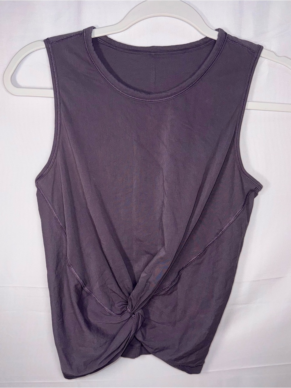Lululemon Logo Women Sleeveless Twist-Knot Purple Crop Tank Top Size 6 /S